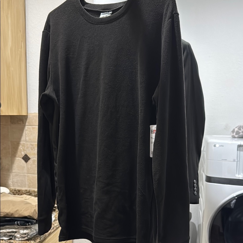 Black Long Sleeve Fleece Shirt